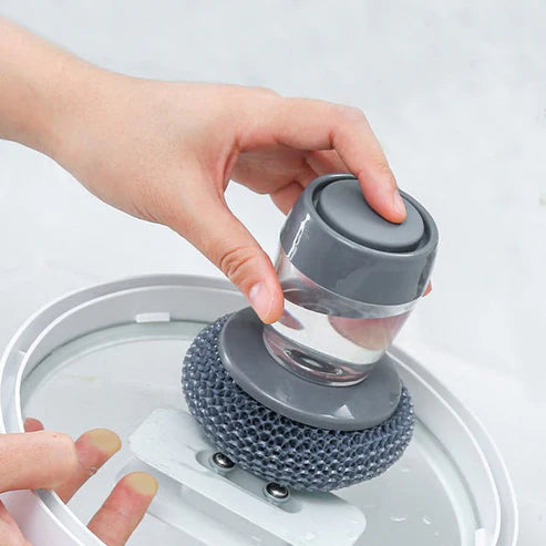 Smart Soap Dispensing Pot Brush Scrub & Shine in One Go