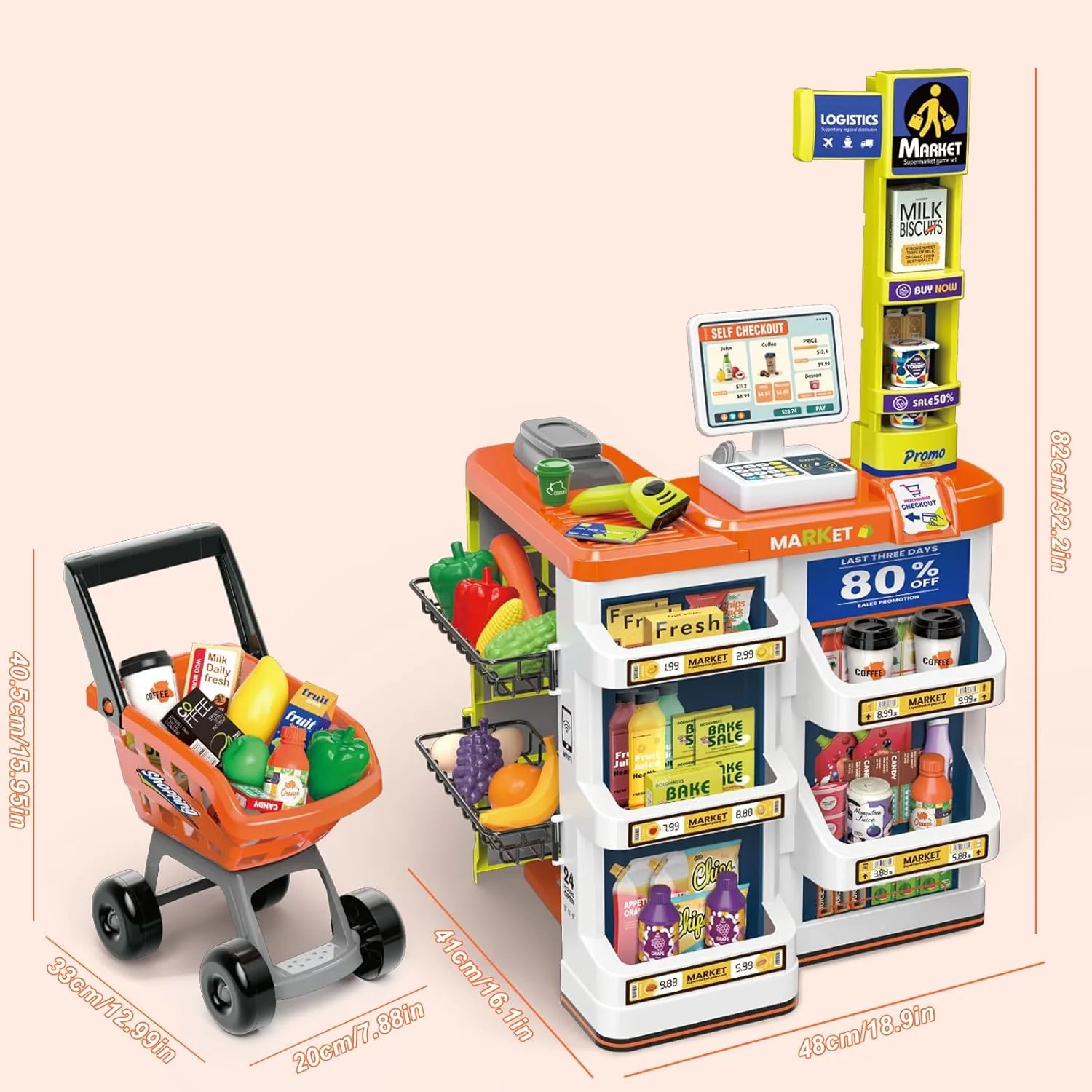 Mini Supermarket Toy Set Fun Grocery Shopping Role Play
